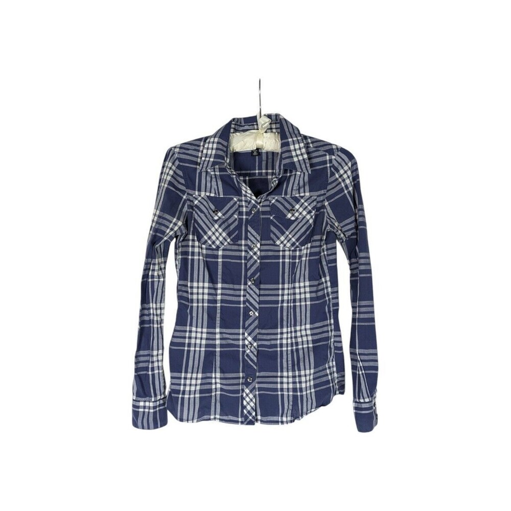 Banana Republic Button Down PXS Women's Plaid Long Sleeve Blouse 100% Cotton